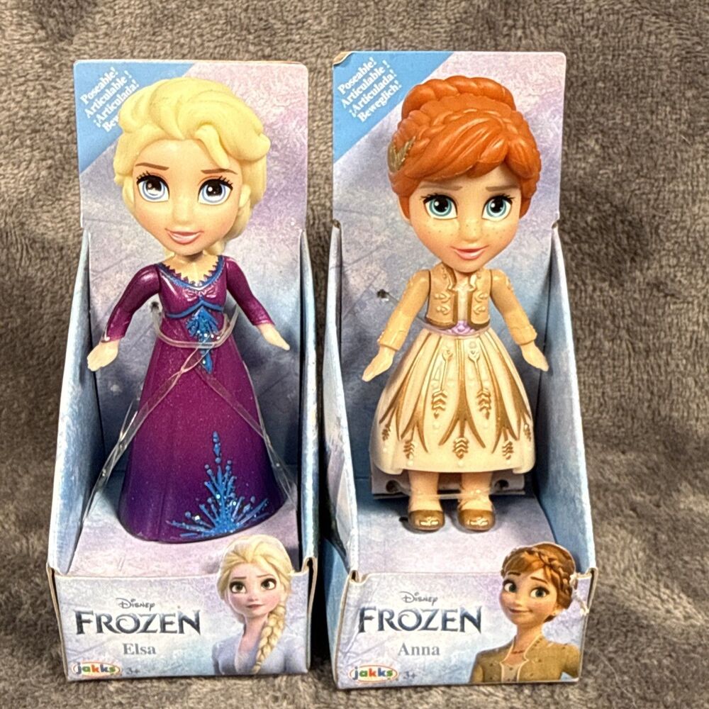 Disney Frozen 3-inch Mini PosableDolls Elsa and Anna 2021 Jakks
